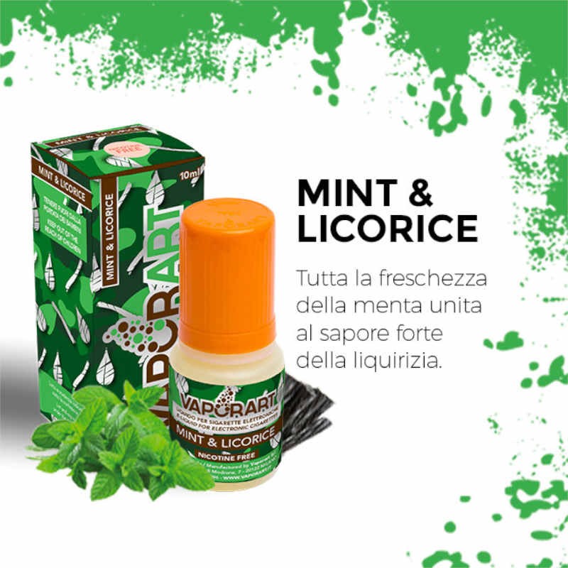 Vaporart Mint & Licorice - Liquido pronto 10ml per sigarette elettroniche
