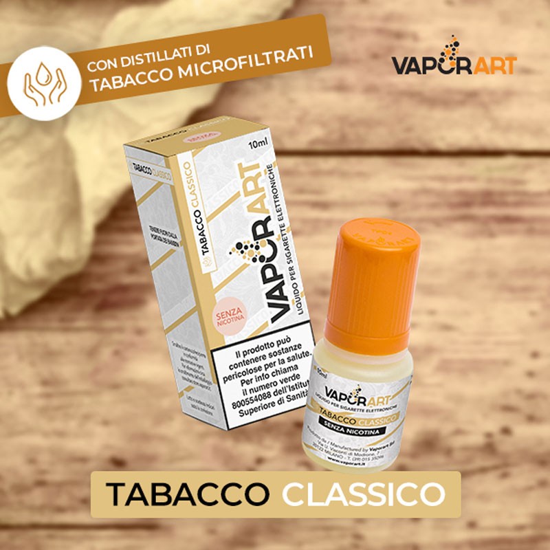 Vaporart Tabacco Classico - Distillati di tabacco microfiltrati - Liquido pronto 10ml per sigarette elettroniche