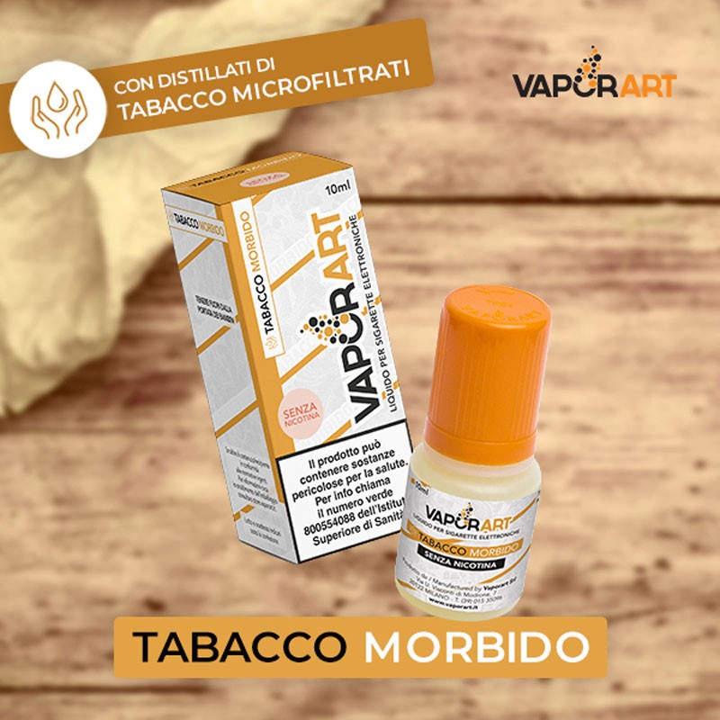 Vaporart Tabacco Morbido - Distillati di tabacco microfiltrati - Liquido pronto 10ml per sigarette elettroniche